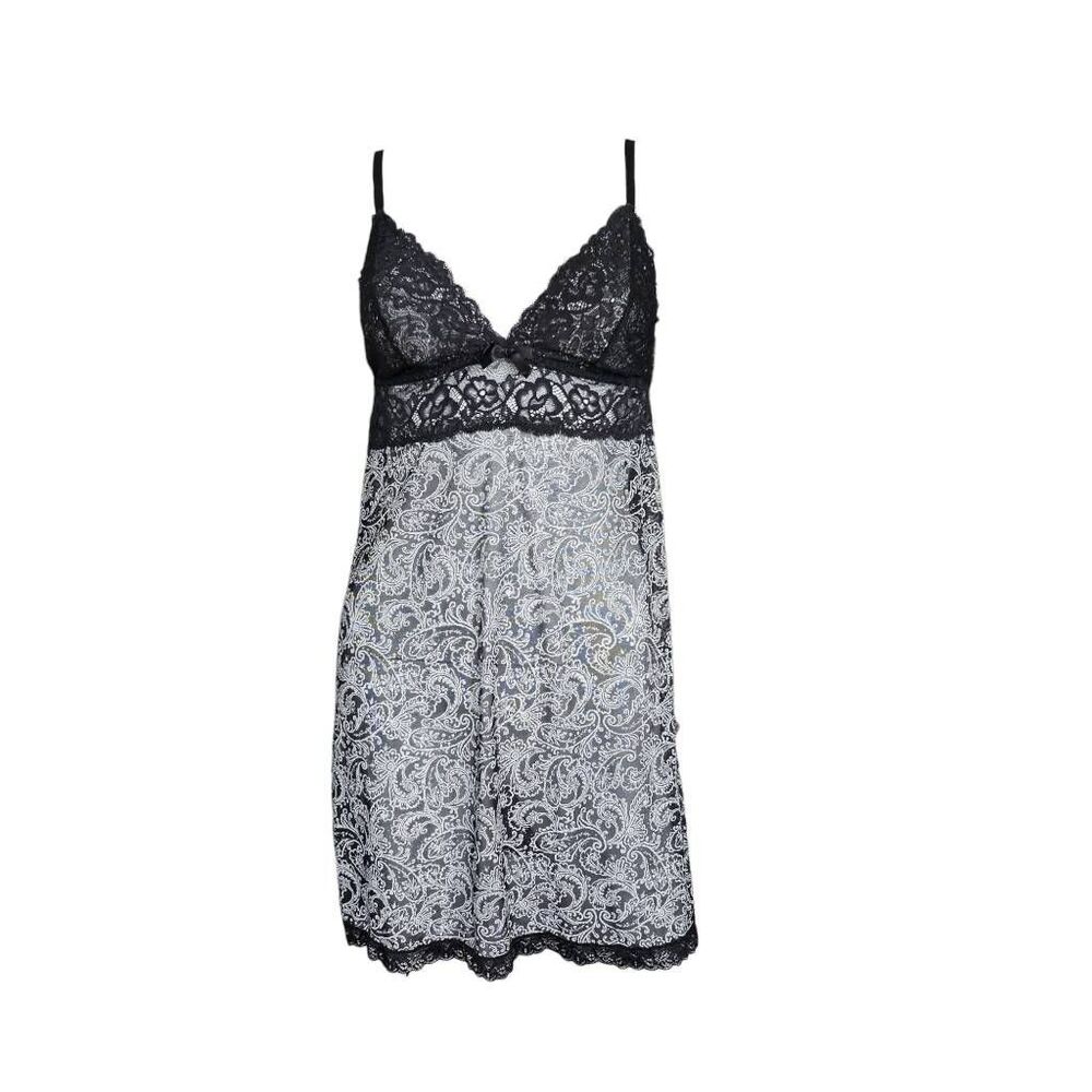 goth lace slip mini dress